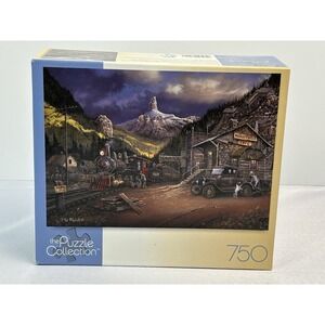 RoseArt Puzzle Collection 750 Pc Nuggetville Train Scenic Mountain Vintage USA
